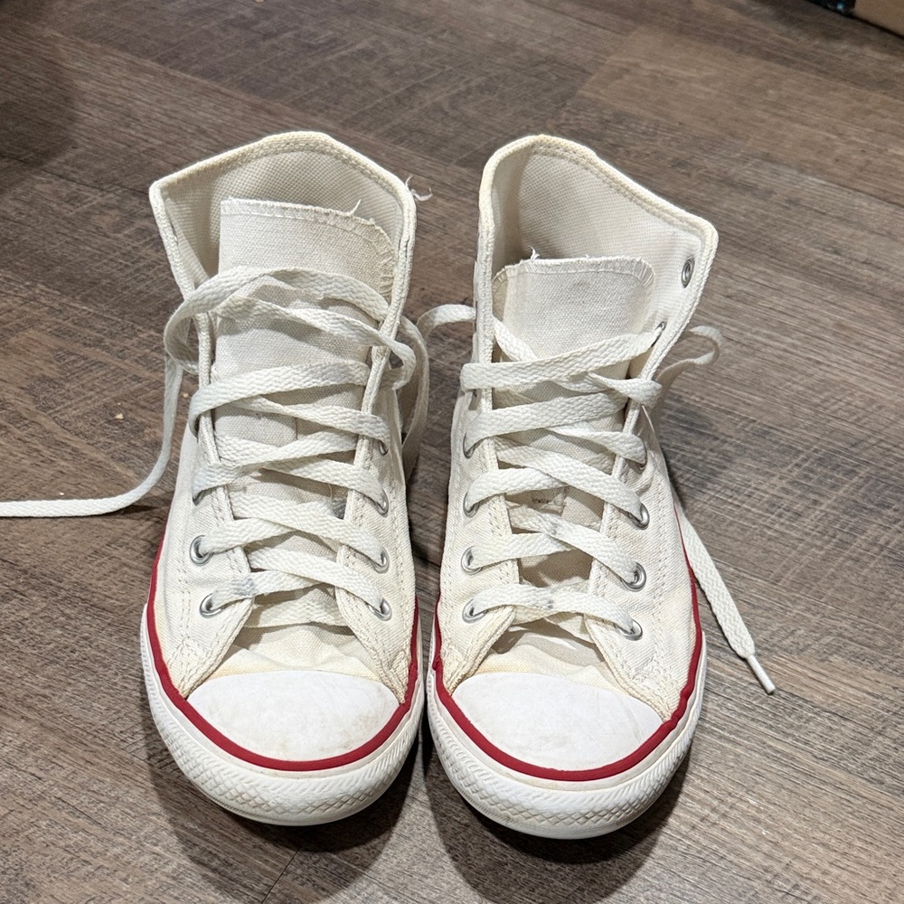 Classic White High-Top Kids Sneakers